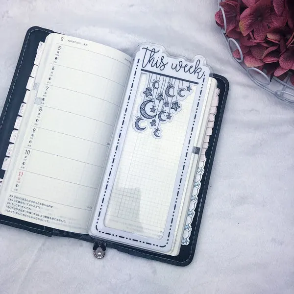 MTO A5 TN Custom Star Dangled Dashed Die Cut Planner Tabs