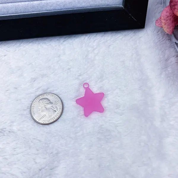 Pink Acrylic Star Charm - Ready to Ship