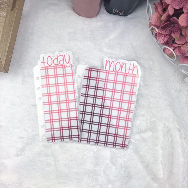 MTO Twin Wire Bound Plaid Planner Tabs