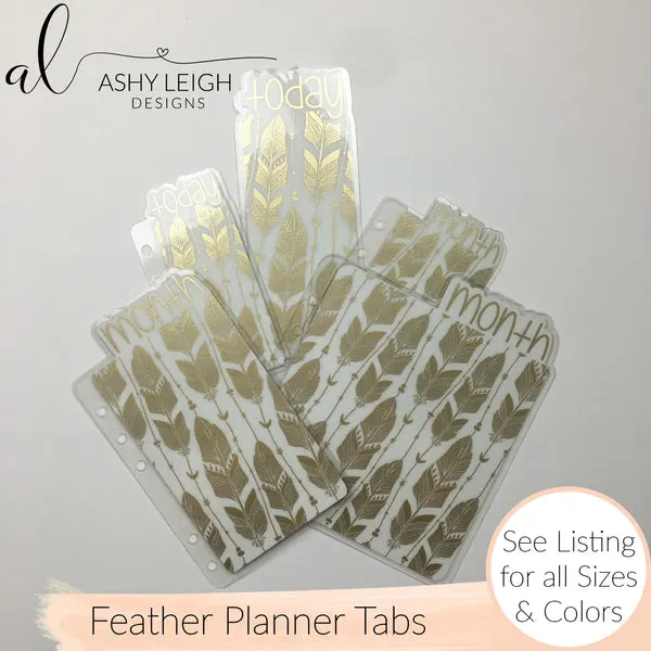 MTO Twin Wire Bound Feathers Planner Tabs