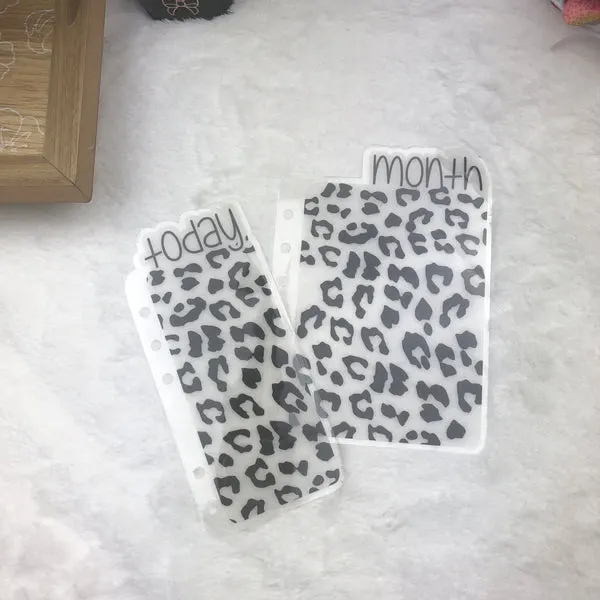 MTO Micro Discs Vellum Leopard Print Planner Tabs