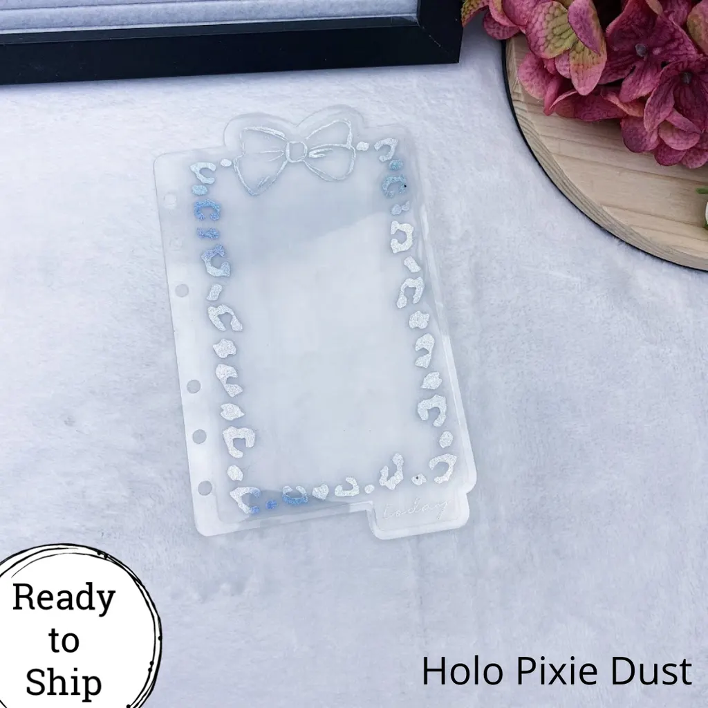 A6 Rings Holo Pixie Dust Leopard Print Bow Dashboard - Ready to Ship