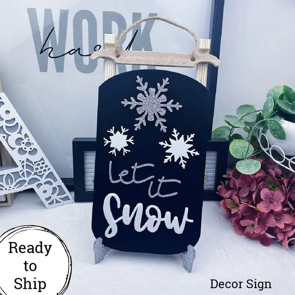 Let it Snow Sleigh Plus Stand - Ready to Ship