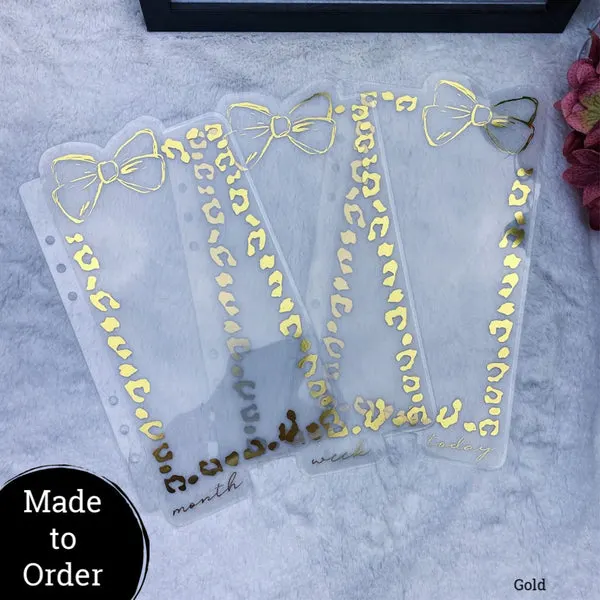 MTO A5 Rings Leopard Print Bow Set of 3 Dashboard Tabs