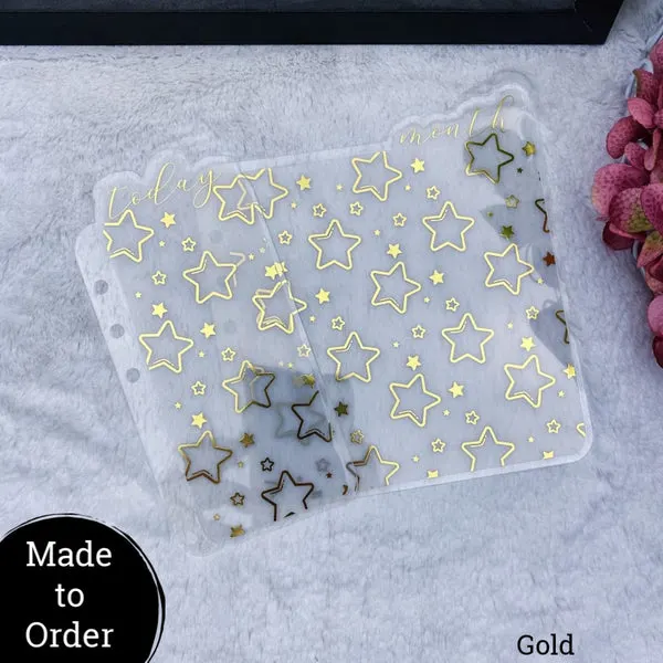 MTO A5 Rings Acetate Star Patterned Planner Tabs