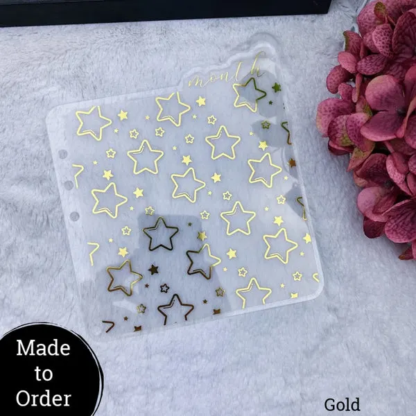 MTO A5 Wide Rings Acetate Star Patterned Planner Tabs