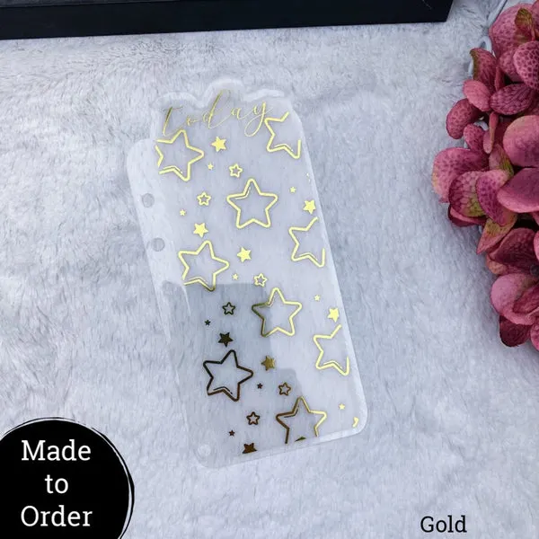 MTO A5 Wide Rings Acetate Star Patterned Planner Tabs