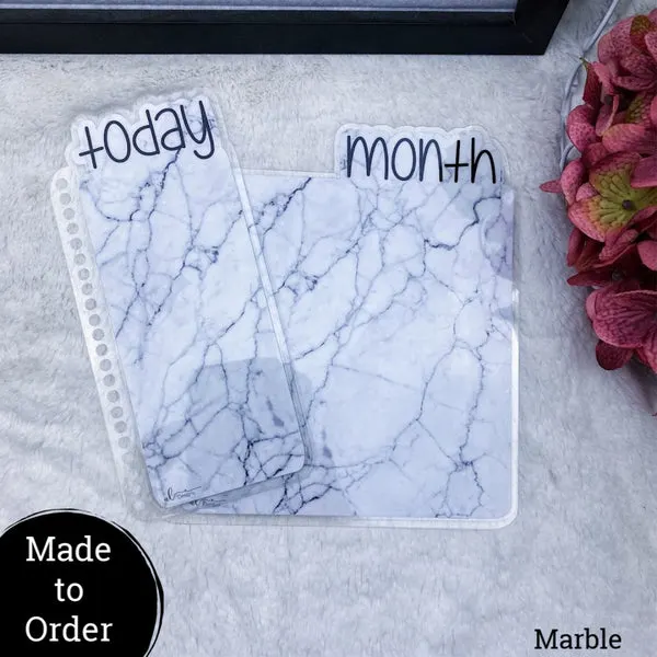 MTO Spiral Bound Marble Planner Tabs
