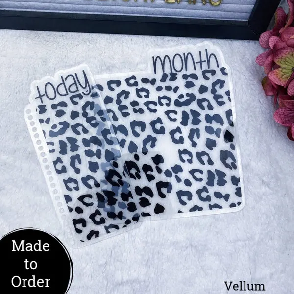 MTO Spiral Bound Vellum Leopard Print Planner Tabs