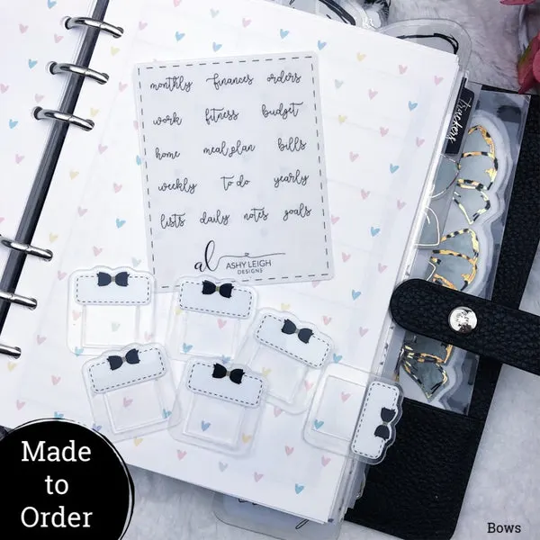 MTO Bow Mini Tab Set of 6 Planner Clip Tab