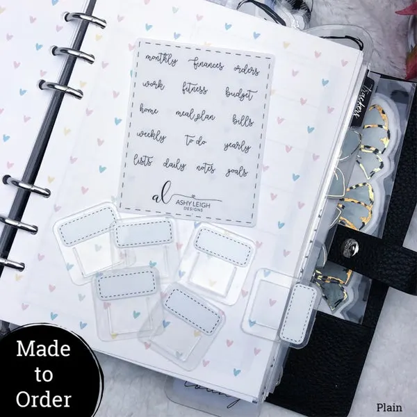 MTO Plain Mini Tab Set of 6 Planner Clip Tab