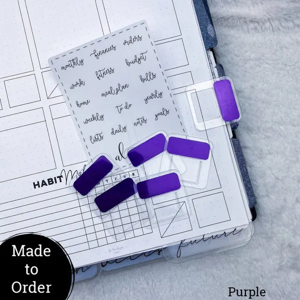 MTO Set of 6 Mini Foiled Planner Clip Tab