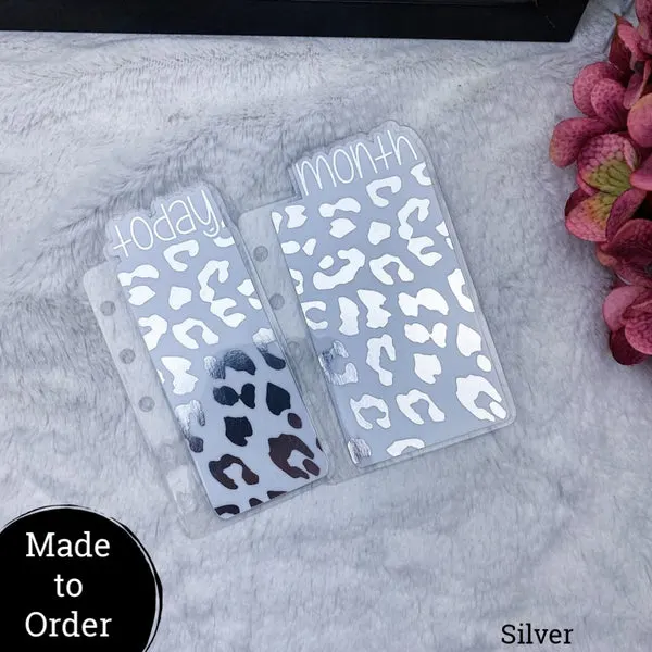MTO Pocket Rings Leopard Print Planner Tabs
