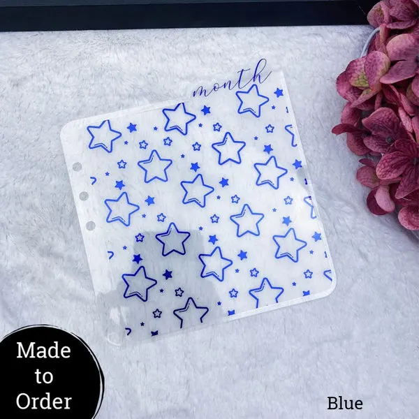 MTO A5 Wide Rings Acetate Star Patterned Planner Tabs
