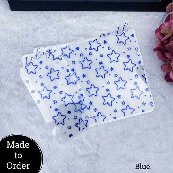 MTO A5 Wide Rings Acetate Star Patterned Planner Tabs