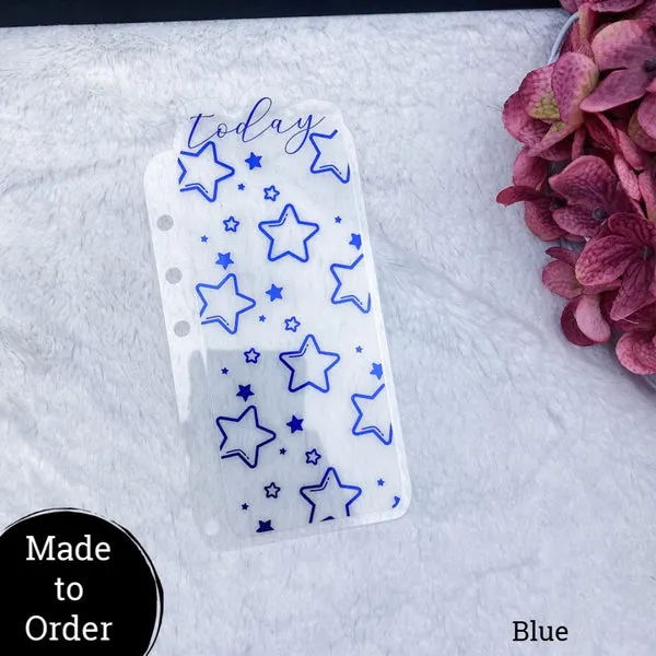 MTO A5 Wide Rings Acetate Star Patterned Planner Tabs