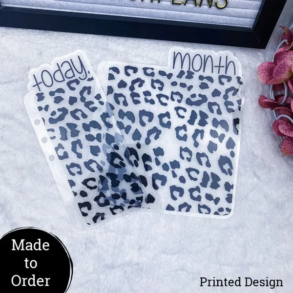 MTO A5 Rings Vellum Leopard Print Planner Tabs