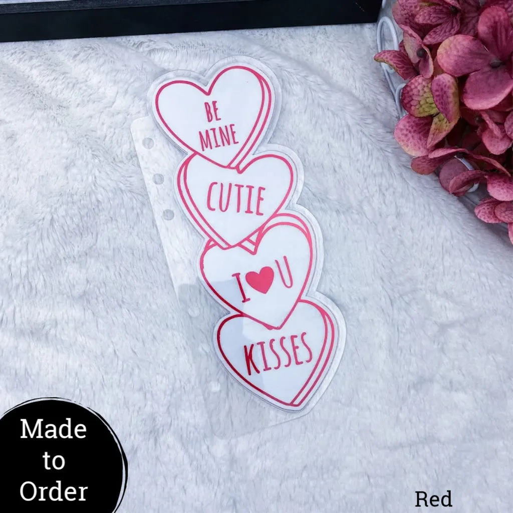 MTO Half Letter Discs Stacked Conversation Hearts Planner Tab