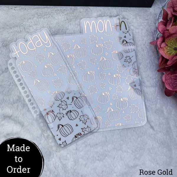 MTO Half Letter Discs Fall Pumpkins Planner Tabs