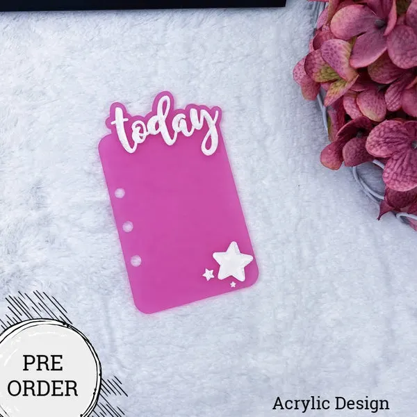 PRE-ORDER Pink Stars Acrylic Today Tab