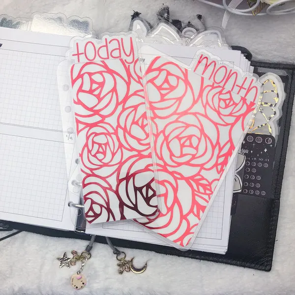 MTO A5 Wide Rings Roses Planner Tabs