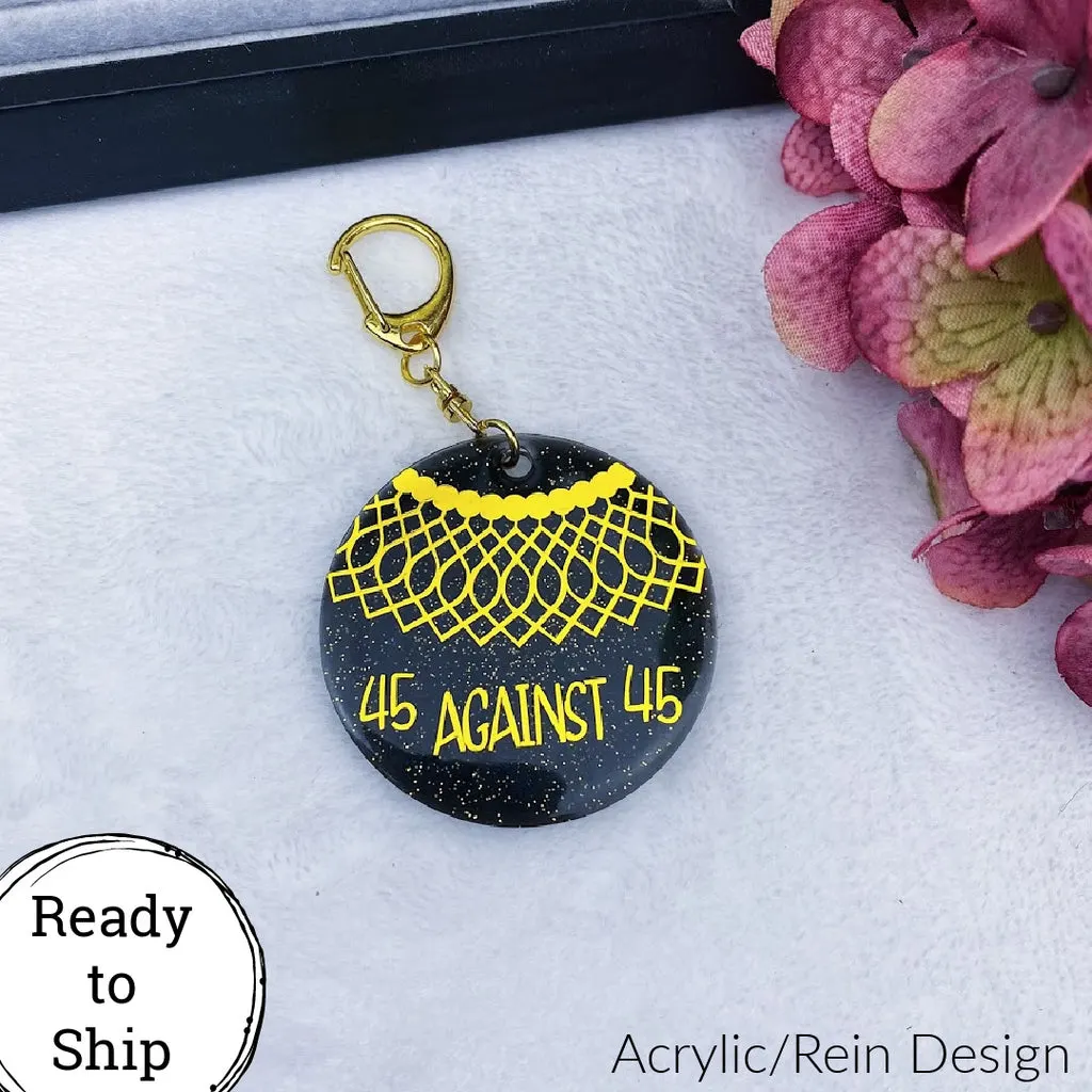Gold & Black 45 Against 45 Keychain - Ready to Ship