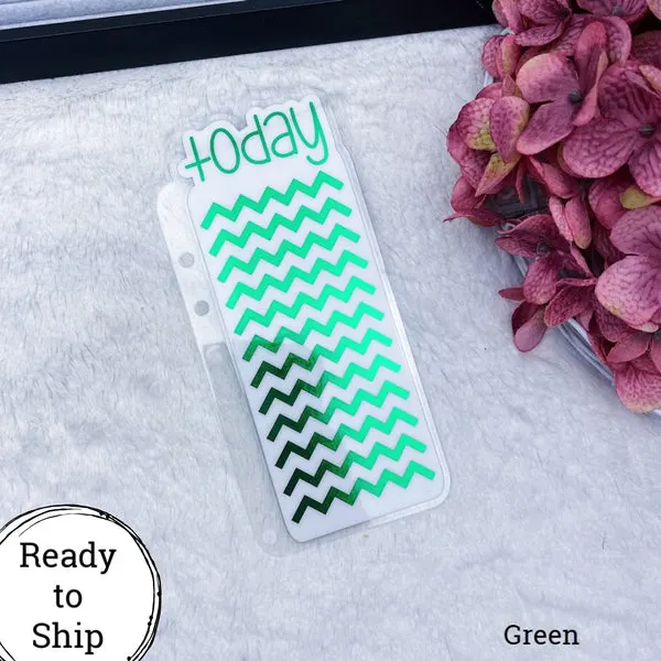 A5 Rings Green Chevron Today Tab - Ready to Ship