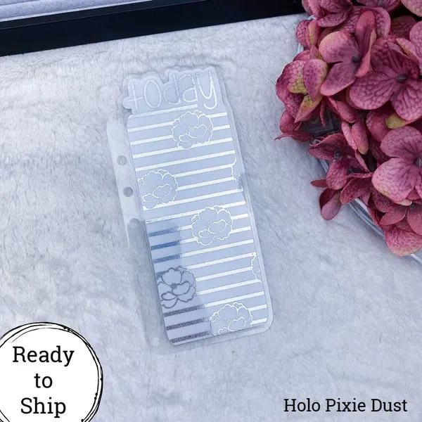 A5 Rings Holo Pixie Dust Floral Stripes Today Tab - Ready to Ship