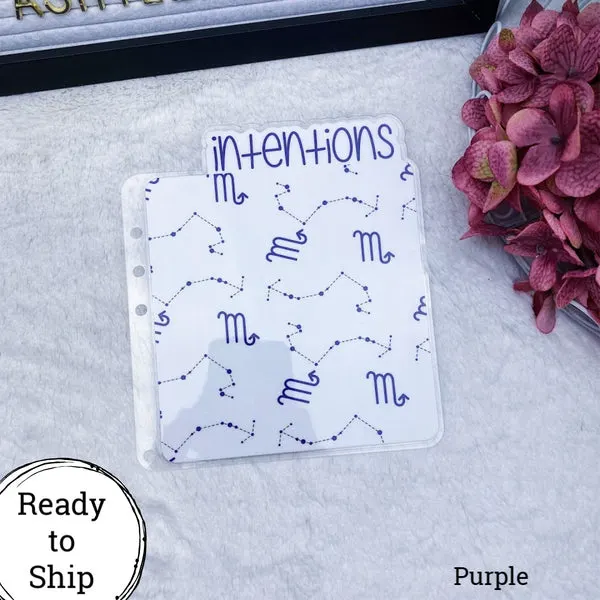 A5 Rings Purple Scorpio Zodiac Intentions Tab - Ready to Ship