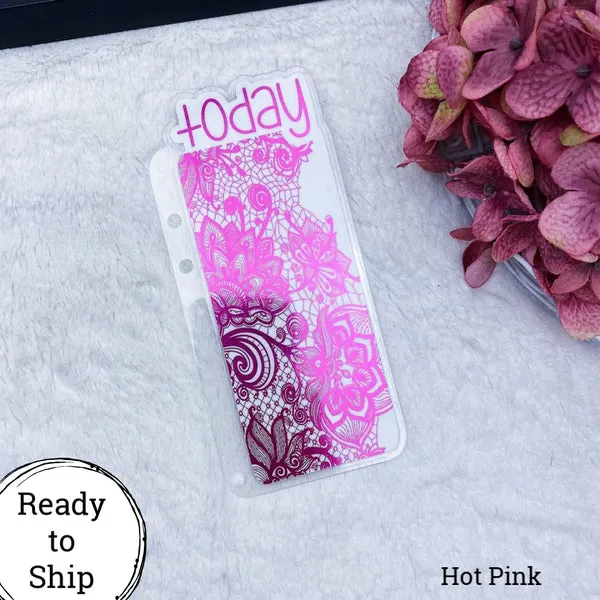 A5 Rings Hot Pink Lace Today Tab - Ready to Ship