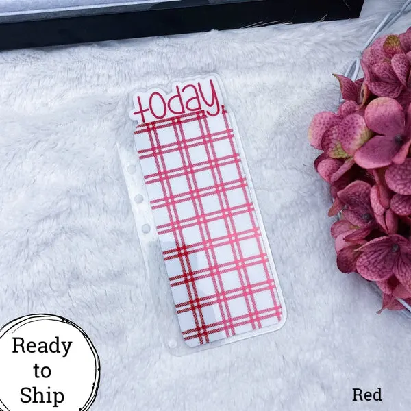 A5 Rings Red Plaid Today Tab - Ready to Ship
