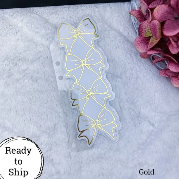 A5 Rings Gold Stacked Bow Planner Tab - Ready to Ship
