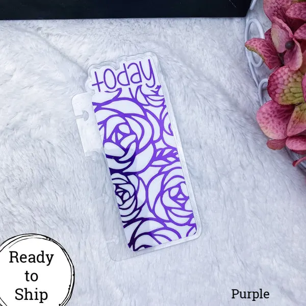 Micro Discs Purple Roses Today Tab - Ready to Ship