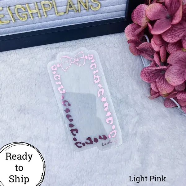 Micro/A7 TN Light Pink Leopard Print Bow Dashboard - Ready to Ship