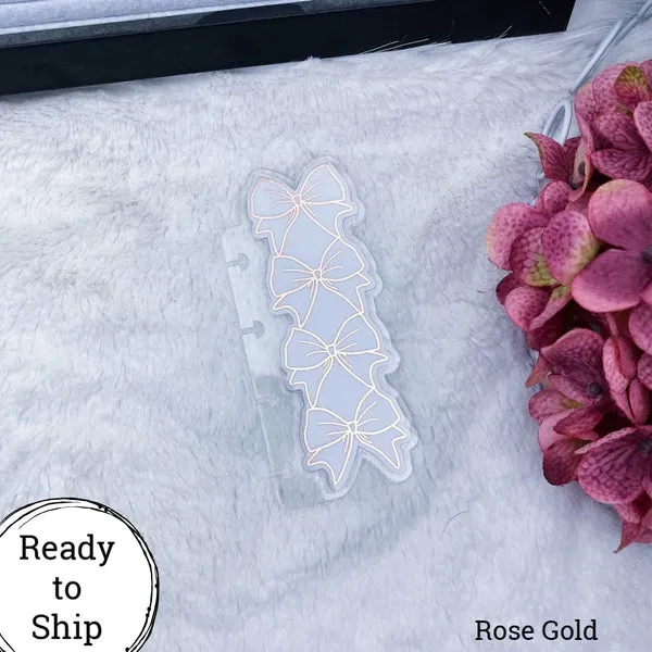 Micro Discs Rose Gold Stacked Bow Planner Tab - Ready to Ship