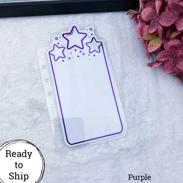 A5 Rings Purple Center Stars Planner Tab - Ready to Ship