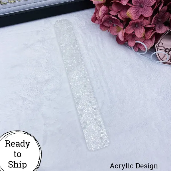 White Glitter Large Stars Planner Tail Holder - Ready to Ship