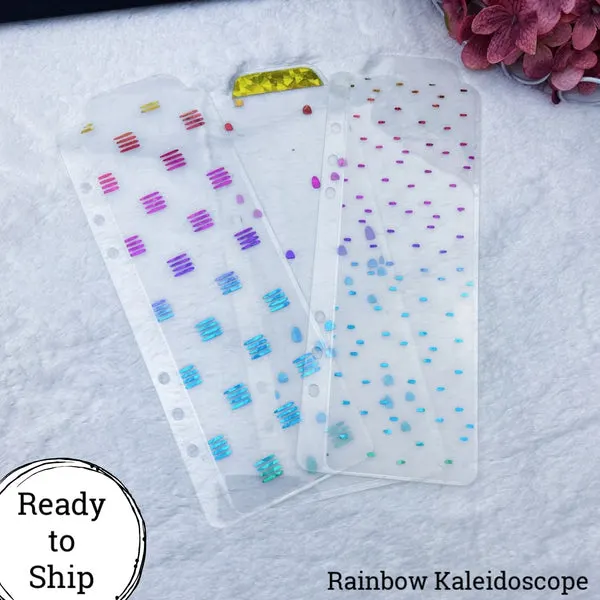 A5 Rings Rainbow Kaleidoscope Simple Lines Planner Tab Set - Ready to Ship