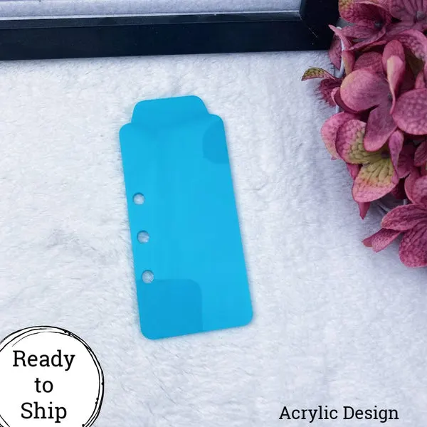 A5 Rings/A5 Wide Rings Teal Acrylic Top Tab - Ready to Ship
