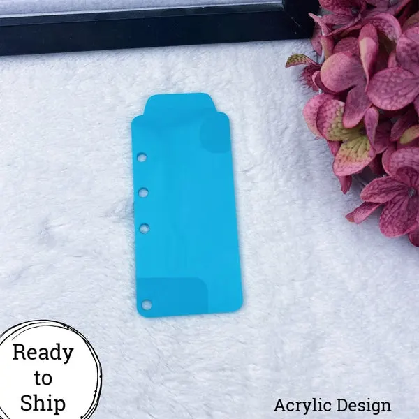 A6 Rings Teal Acrylic Top Tab - Ready to Ship