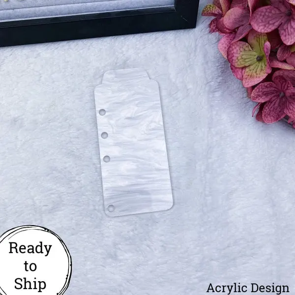 A6 Rings Glitter Marble Acrylic Top Tab - Ready to Ship