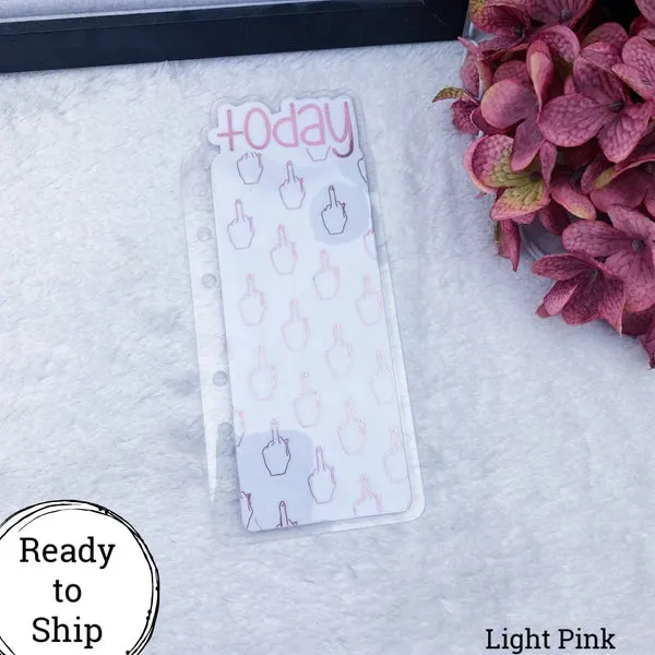 A6 Rings Light Pink Middle Finger Today Tab - Ready to Ship