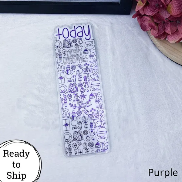 B6 TN Purple Merry Christmas Doodle Today Tab - Ready to Ship