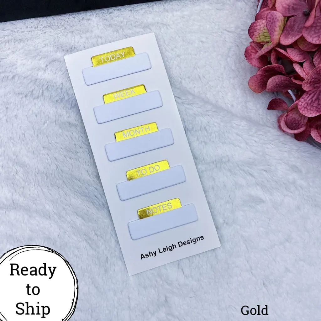Gold Foiled Sticky Notes Tab Set - Ready to Ship