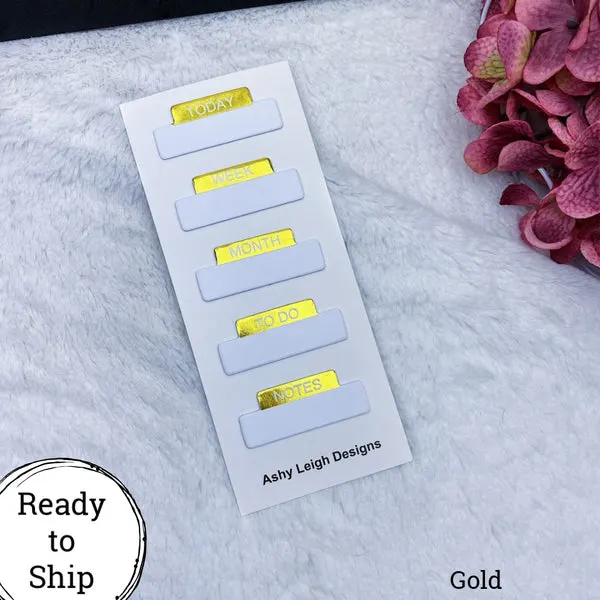 Gold Foiled Sticky Notes Tab Set - Ready to Ship