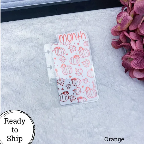Micro Discs Orange Fall Pumpkins Month Tab - Ready to Ship