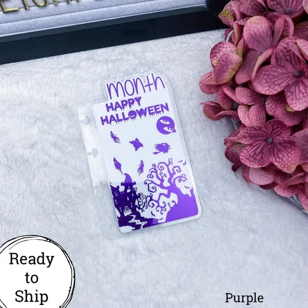 Micro Discs Purple Happy Halloween Month Tab - Ready to Ship