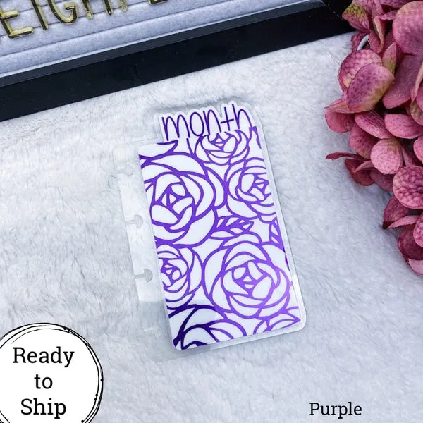 Micro Discs Purple Roses Month Tab - Ready to Ship