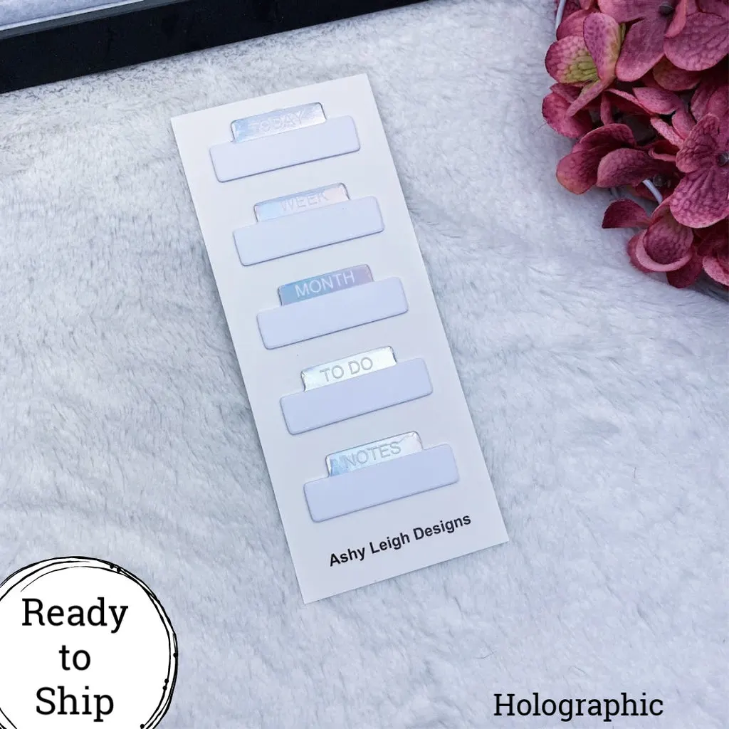 Holographic Foiled Sticky Notes Tab Set - Ready to Ship