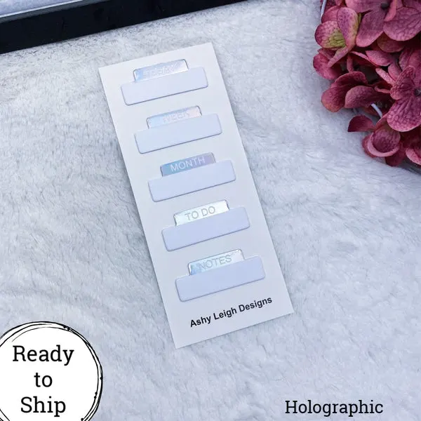Holographic Foiled Sticky Notes Tab Set - Ready to Ship